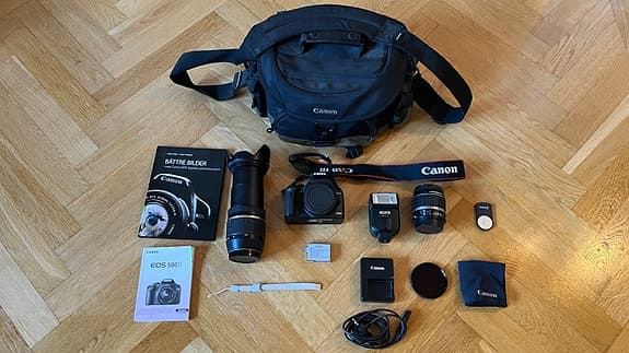 Komplett kamerapaket: Canon EOS 500D + Tamron 18-270mm resezoom & tillbehör