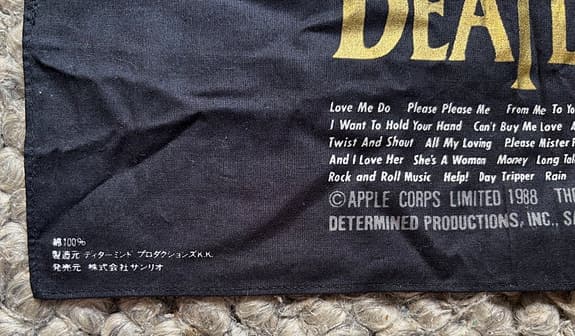 Svart scarf patch tygmärke med The Beatles