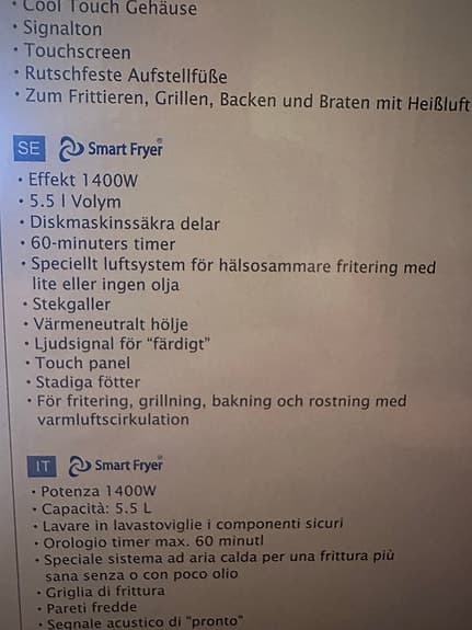 Emerio Smart Fryer XXL airfryer 5,5 l svart