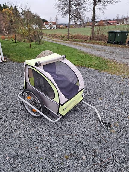 BITS cykelvagn barnvagn gul/grå