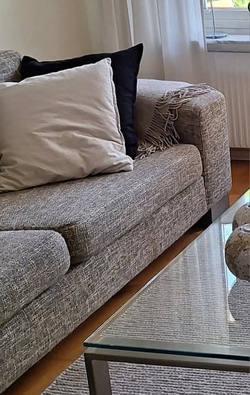 Ilva soffgrupp i grå/beige tweed tyg