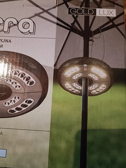 Batteridriven ledlampa/ belysning till parasoll, USB-C NYTT