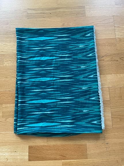 Mönstrat transparent tyg/textil blå/grönt