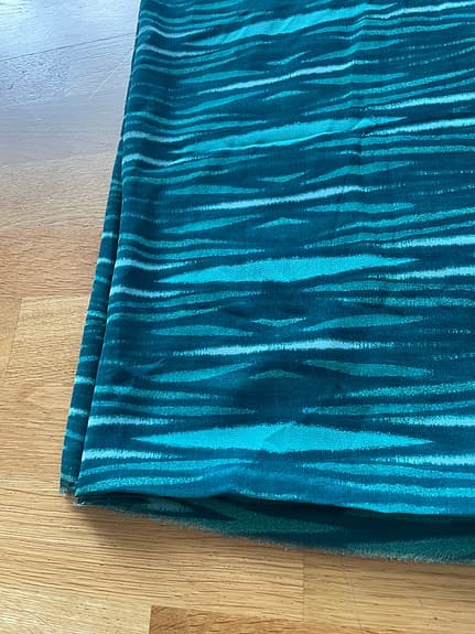 Mönstrat transparent tyg/textil blå/grönt