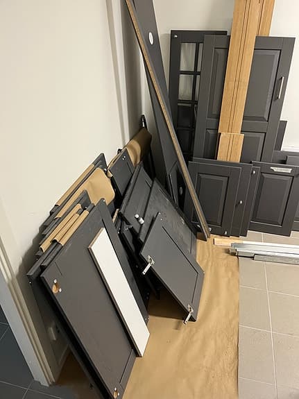 Marbodal Köksluckor/lådfronter och några stommar, grå ek