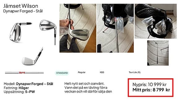 Helt nytt Wilson (oanvänt) 2026-årsmodell golfklubbor och golfbag set.