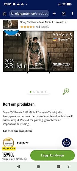 Sony Bravia XR 65" 4K Mini LED TV
