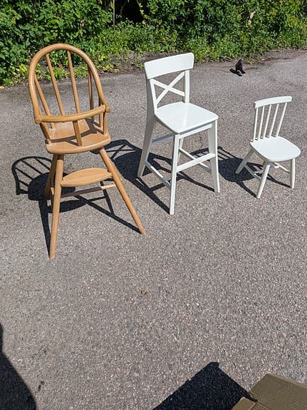 Tre stycken barnstolar