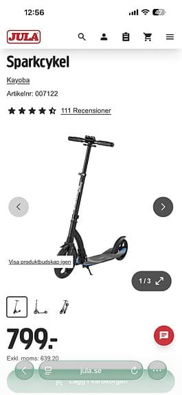 Sparkcykel svart OANVÄND