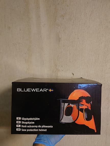 Bluewear+ skogshjälm orange med hörselskydd