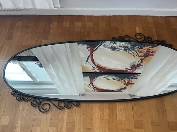IKEA spegel med svart metallram