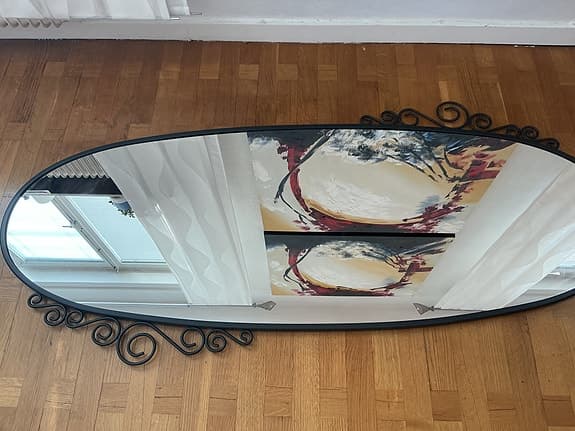 IKEA spegel med svart metallram