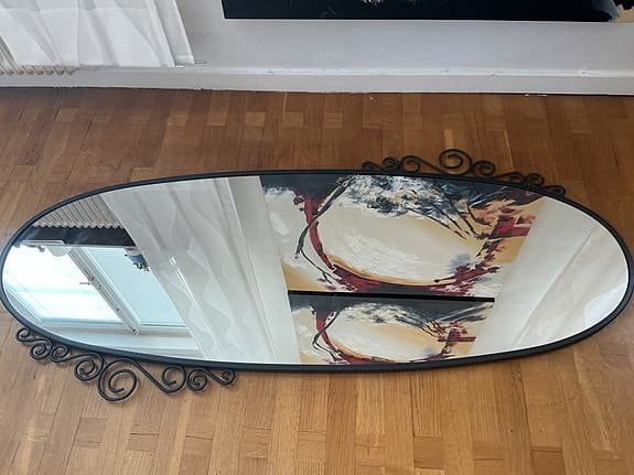 IKEA spegel med svart metallram