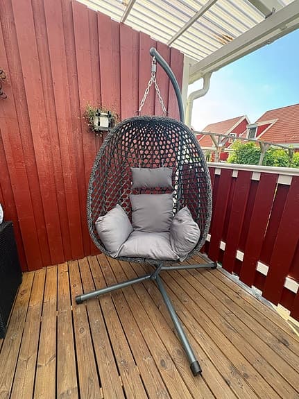 Hängstol/Hängande äggstol - från VidaXL. Antracit och svart