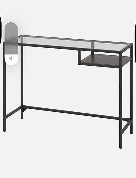 Skrivbord/Konsolbord med glasskiva – Stilren design