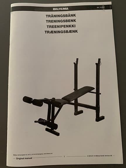 Oanvänd Träningsbänk med skivstångsställning