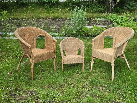 Trädgårdsstolar/fåtöljer i rotting och bambu