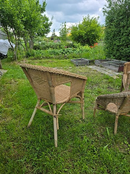Trädgårdsstolar/fåtöljer i rotting och bambu