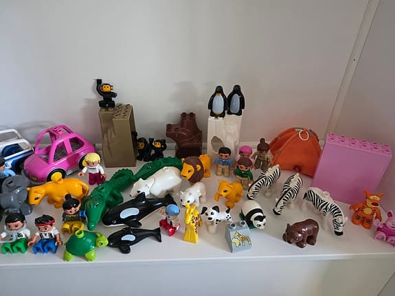LEGO DUPLO djur, bilar och klossar stort paket