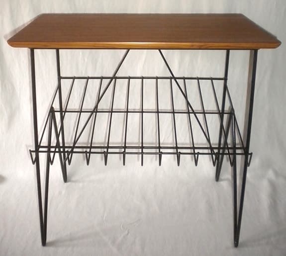 Tidningshylla Tidningsbord Sidobord String & Teak Vintage