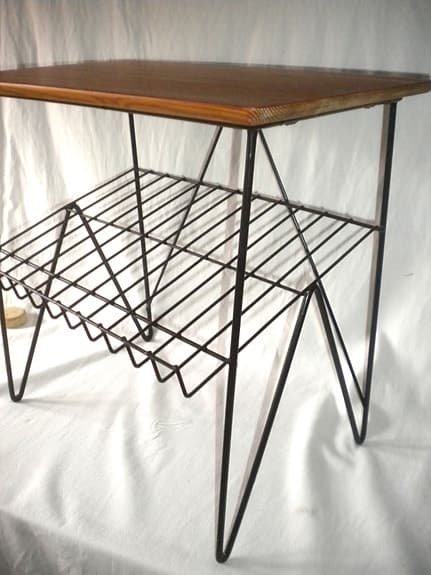 Tidningshylla Tidningsbord Sidobord String & Teak Vintage
