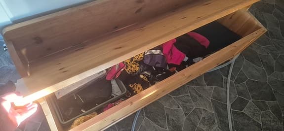 Äldre kökssoffa med förvaring