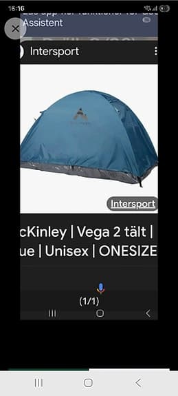 McKinley Vega 2 tält blå onesize