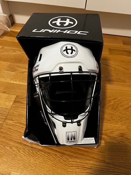 Unihoc innebandy målvaktshjälm vit