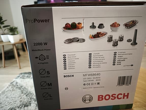 Bosch ProPower Köttkvarn MFW68640 (2200W) - Helt Ny i kartong!