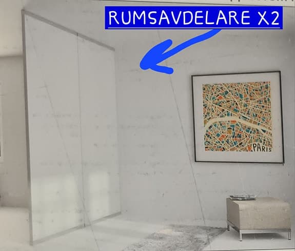 Rumsavdelare / 2 st fristående delar