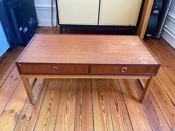 Vintage hallmöbel/byrå/bänk i teak och ek