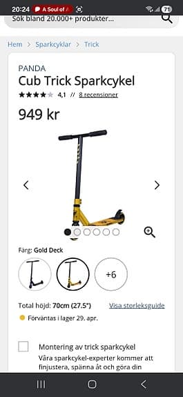Panda Cub Trick Sparkcykel - Använd 1 gång. Nypris 949 kr