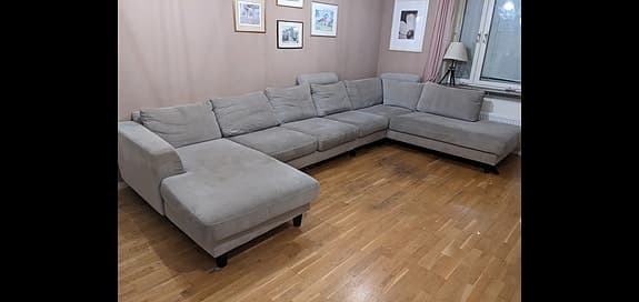 IKEA hörnsoffa med schäslong ljusgrå