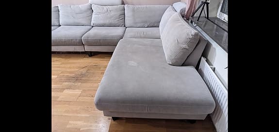IKEA hörnsoffa med schäslong ljusgrå