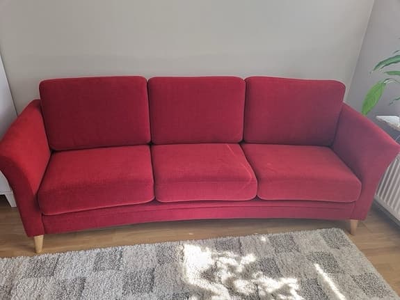 Eden soffa 3-sits svängd röd NY!
