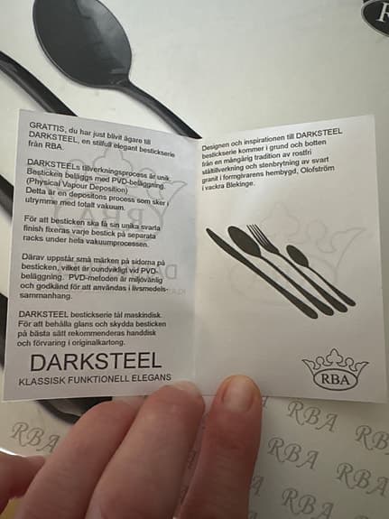 RBA Darksteel bestickset 24 delar svart