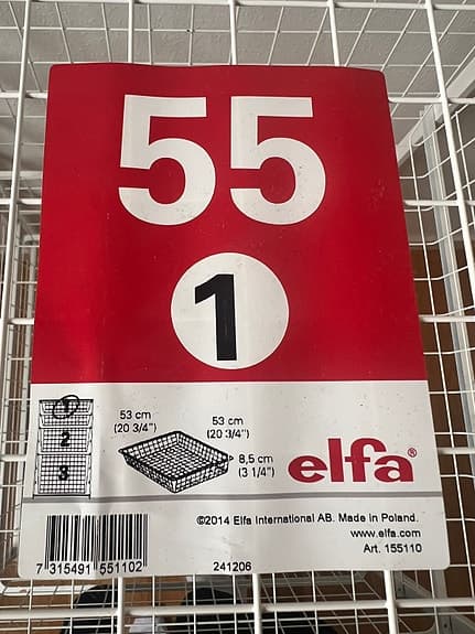 NY Elfa förvaringssystem (55”)