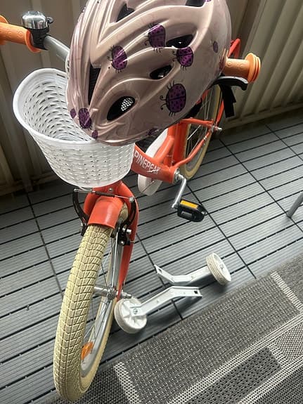 Barn Cykel med hjälm & hjulstöd