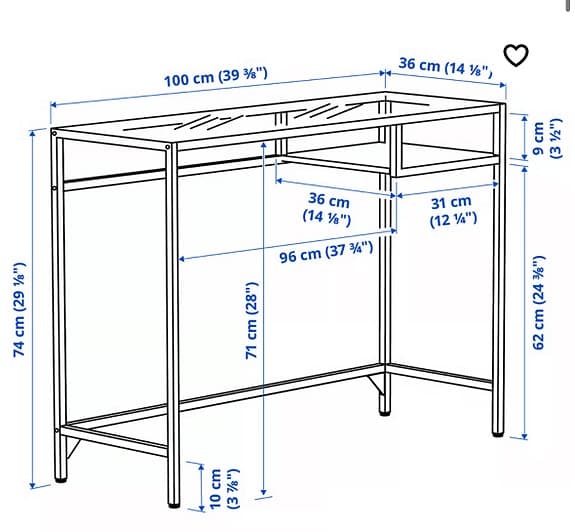 IKEA VITTSJÖ laptopbord/skrivbord