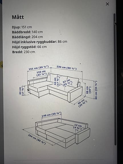 Bäddsoffa Friheten