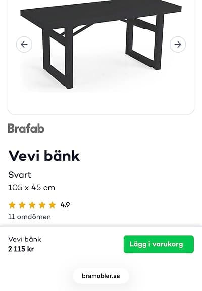 Brafab Vevi bänk