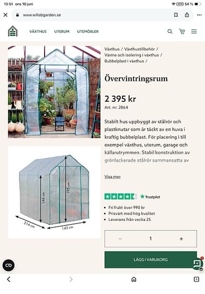 Övervintringsrum växthus i plast, grönt