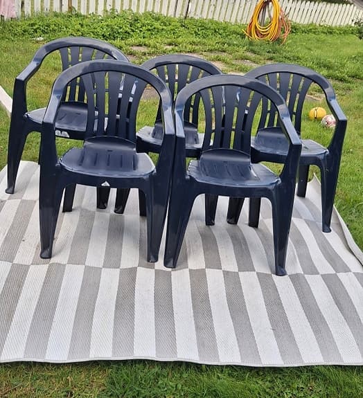 Trädgårdsstolar plast mörkblå