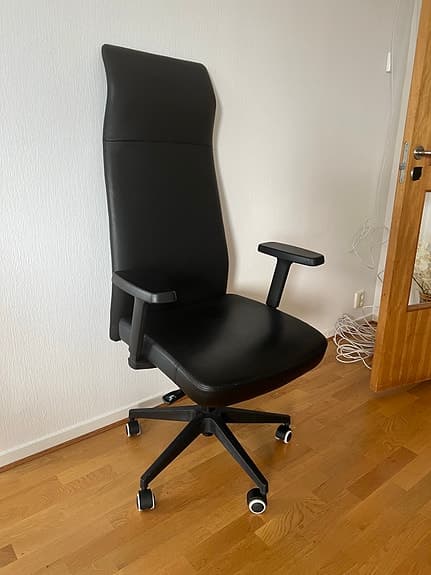 Kontorsstol HJH Office – Hög rygg i skinn – Mycket bekväm