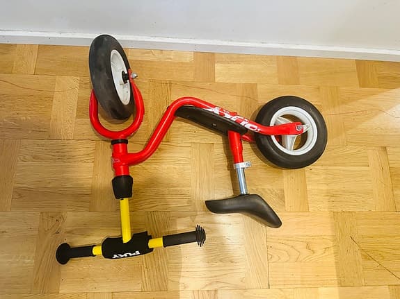 PUKY balanscykel röd gul för barn