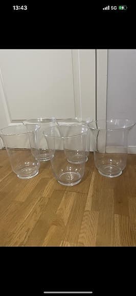 Vaser /krukor / ljushållare / glas 5 stycken