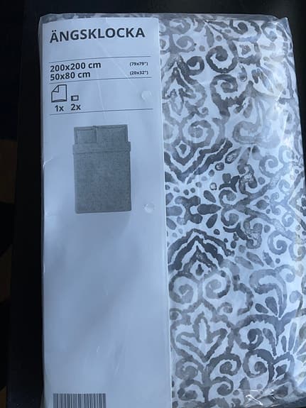 Helt nytt IKEA ÄNGSKLOCKA påslakanset  200x200 cm, med mönster