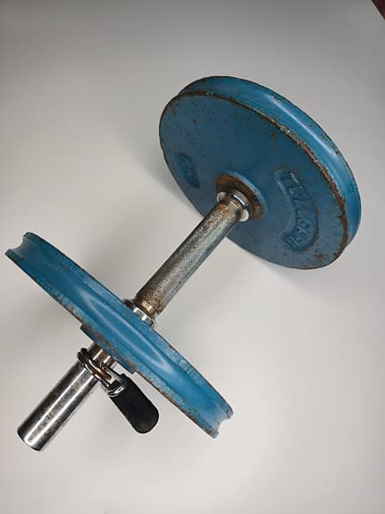Vintage Tullgarn hantel i gjutjärn – 10 kg (skruvbar)