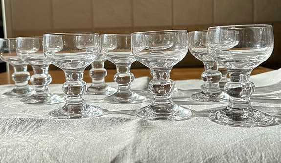 10 st Hunter (Jæger) snapsglas – Per Lütken, Holmegaard