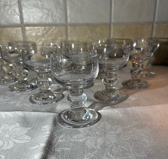 10 st Hunter (Jæger) snapsglas – Per Lütken, Holmegaard